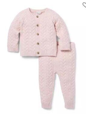 This is a Janie and Jack baby cable knit cardigan matc